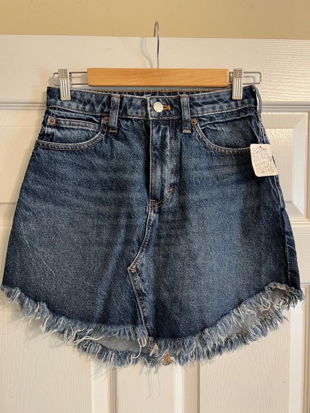 Free People Jean Fringe Skirt NWT